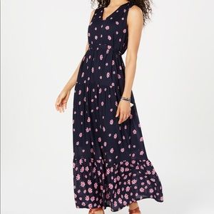 Style & Co. Navy and Pink Floral Maxi Dress